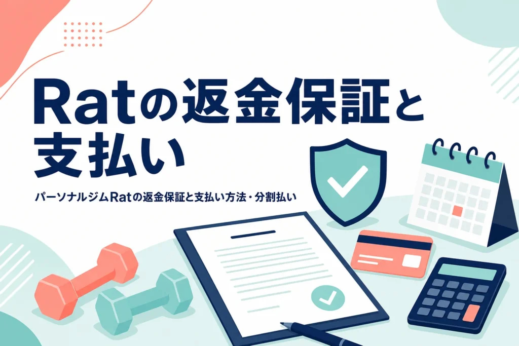 パーソナルジムRatの30日間全額返金保証と支払い方法・分割払いを紹介する記事のアイキャッチ