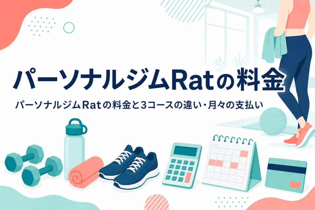 パーソナルジムRatの料金と3つのコースの違い、月々の支払いを紹介する記事のアイキャッチ